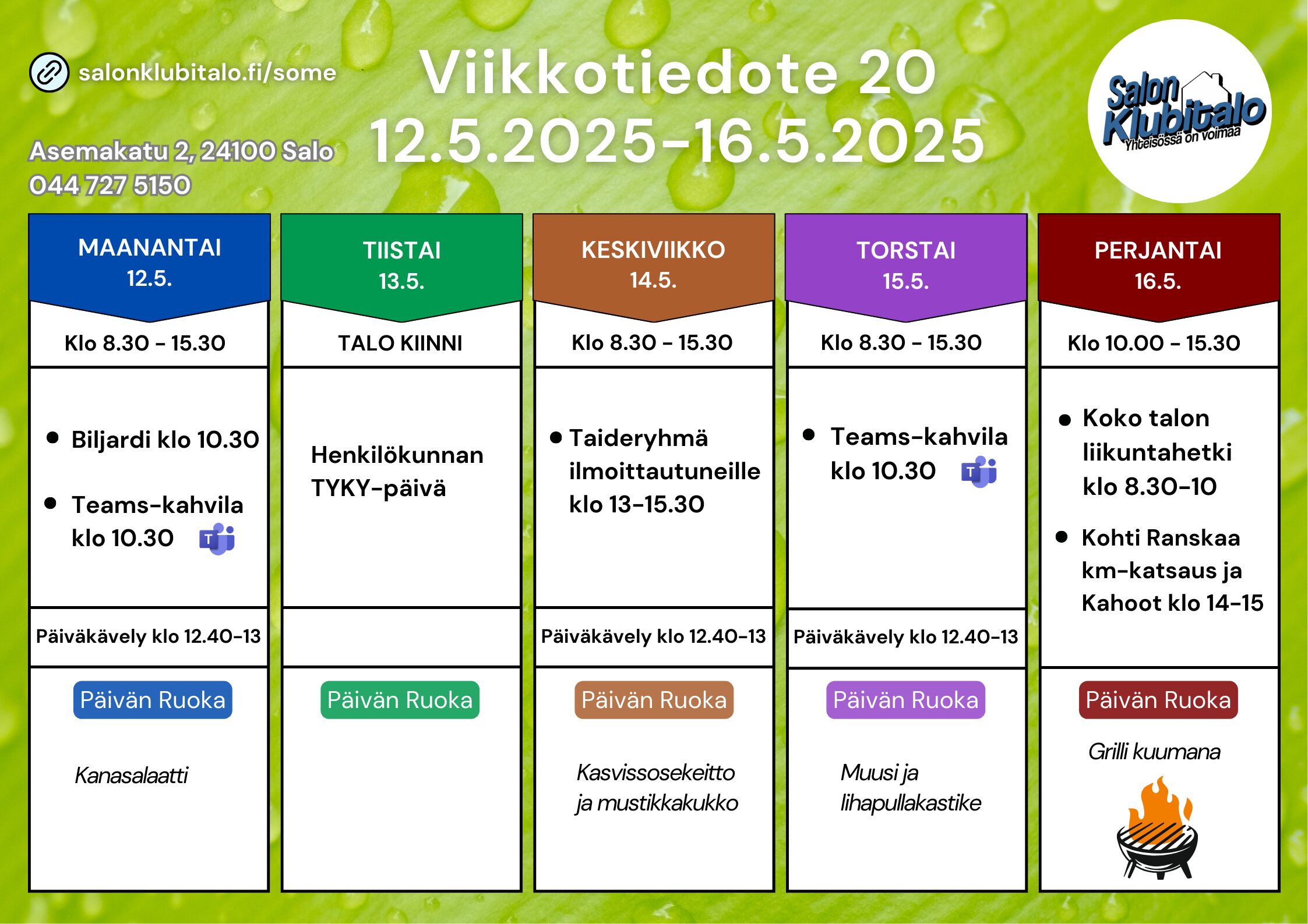 Viikkotiedote 20