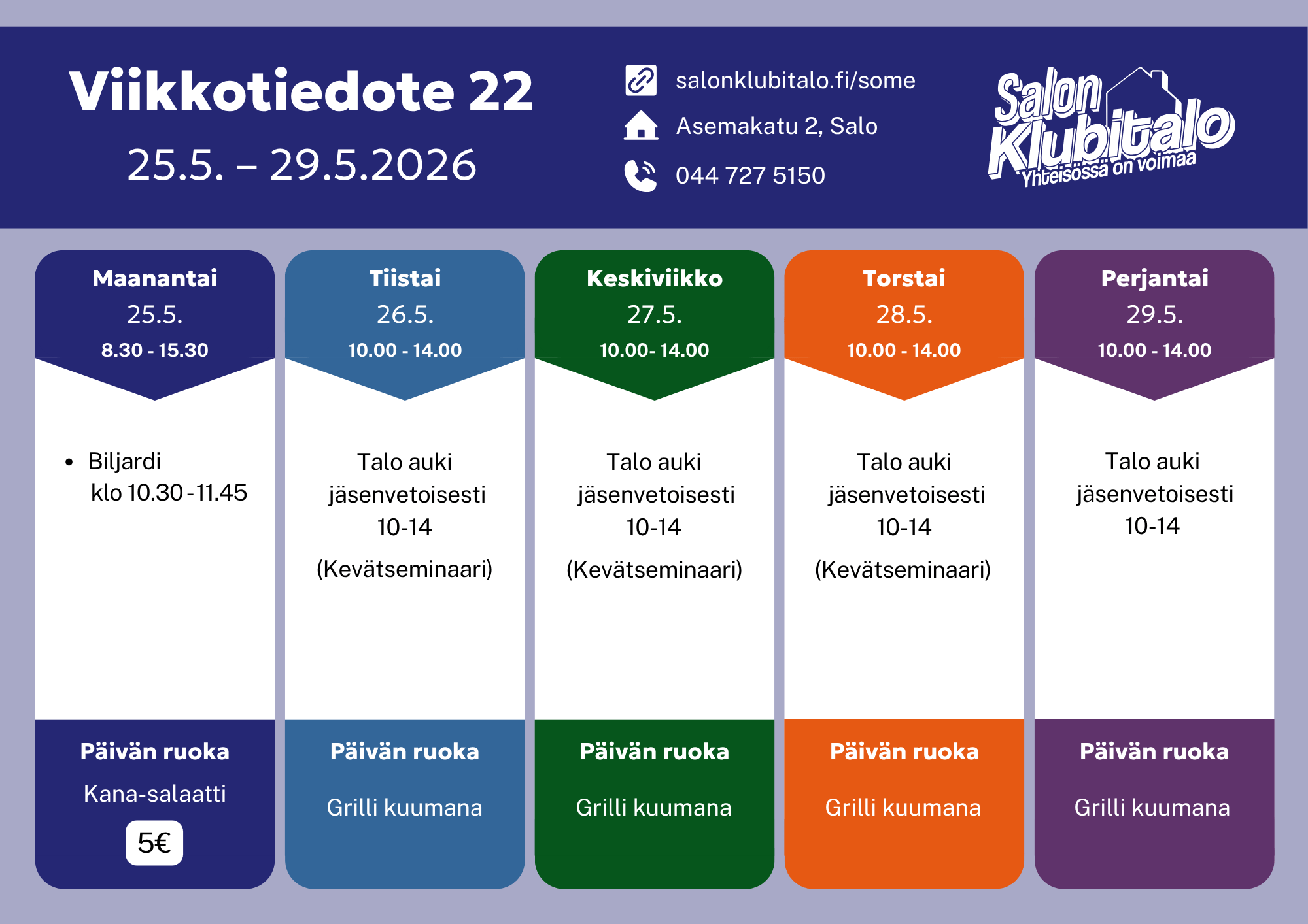 Viikkotiedote 22