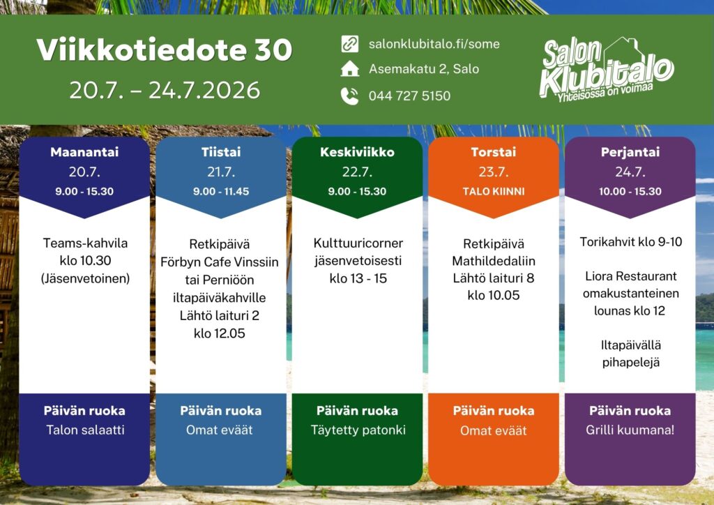 Viikkotiedote 30